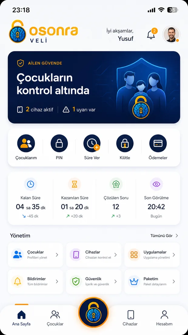 Osonra veli ana sayfa ekranı