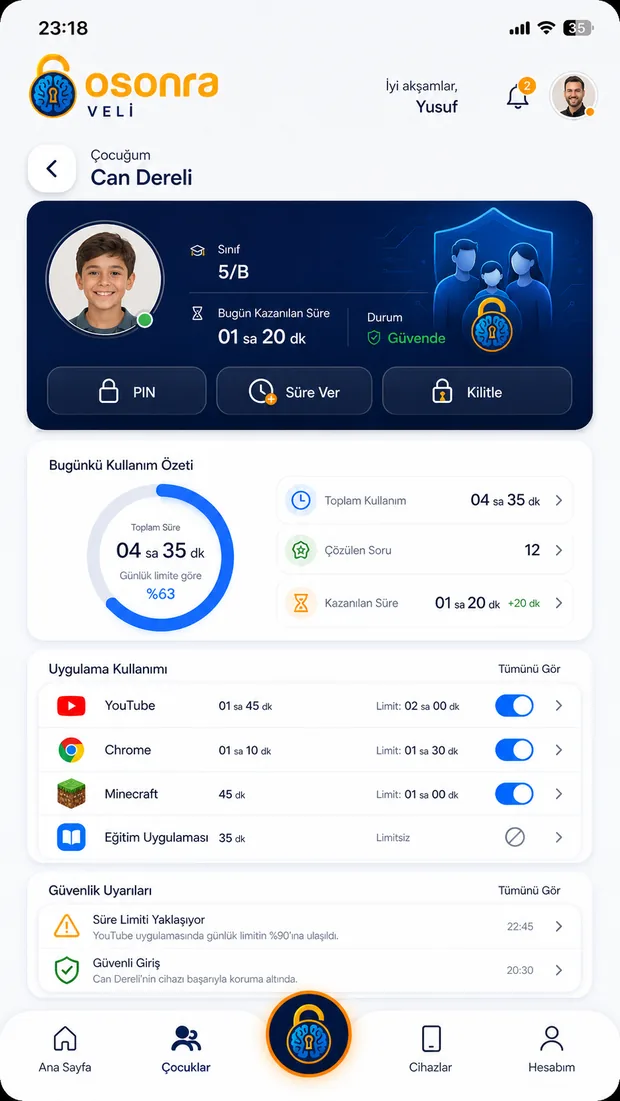 Osonra veli çocuk detay ekranı