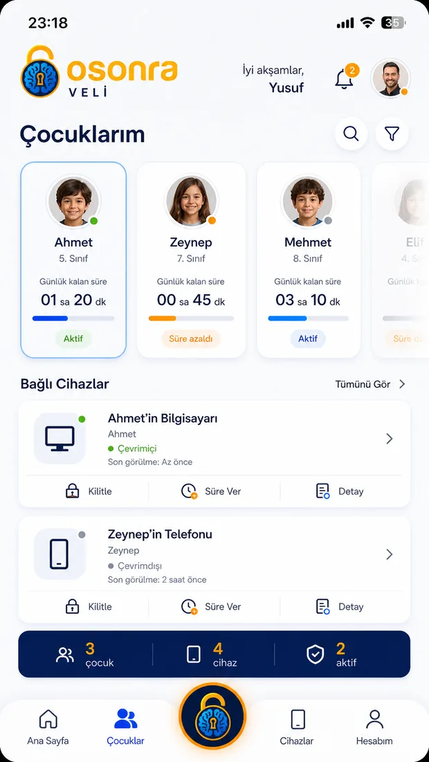 Osonra veli çocuklar ekranı